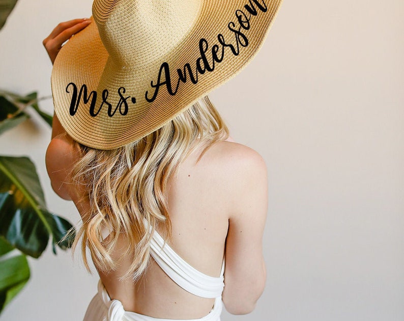 Bachelorette Party Hats| Floppy Sun Hat| Beach Bachelorette Party Gift| Beach Sun Hats| Bridal Shower Gift| Personalized Honeymoon Sun Hat