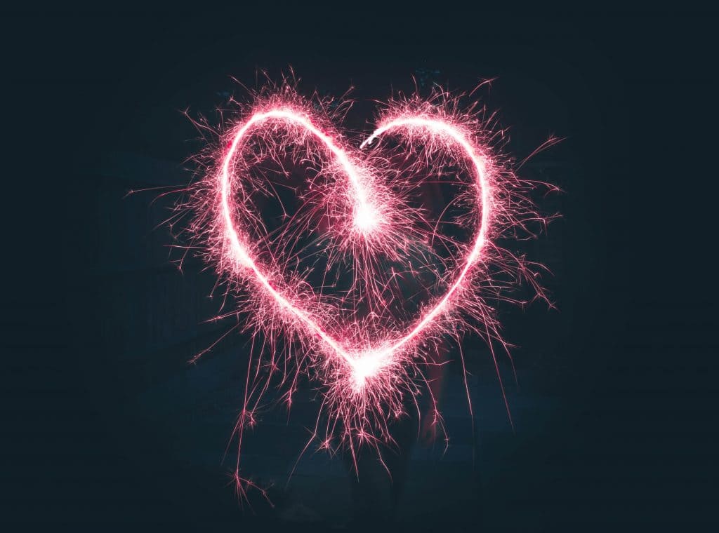 pink heart firework 